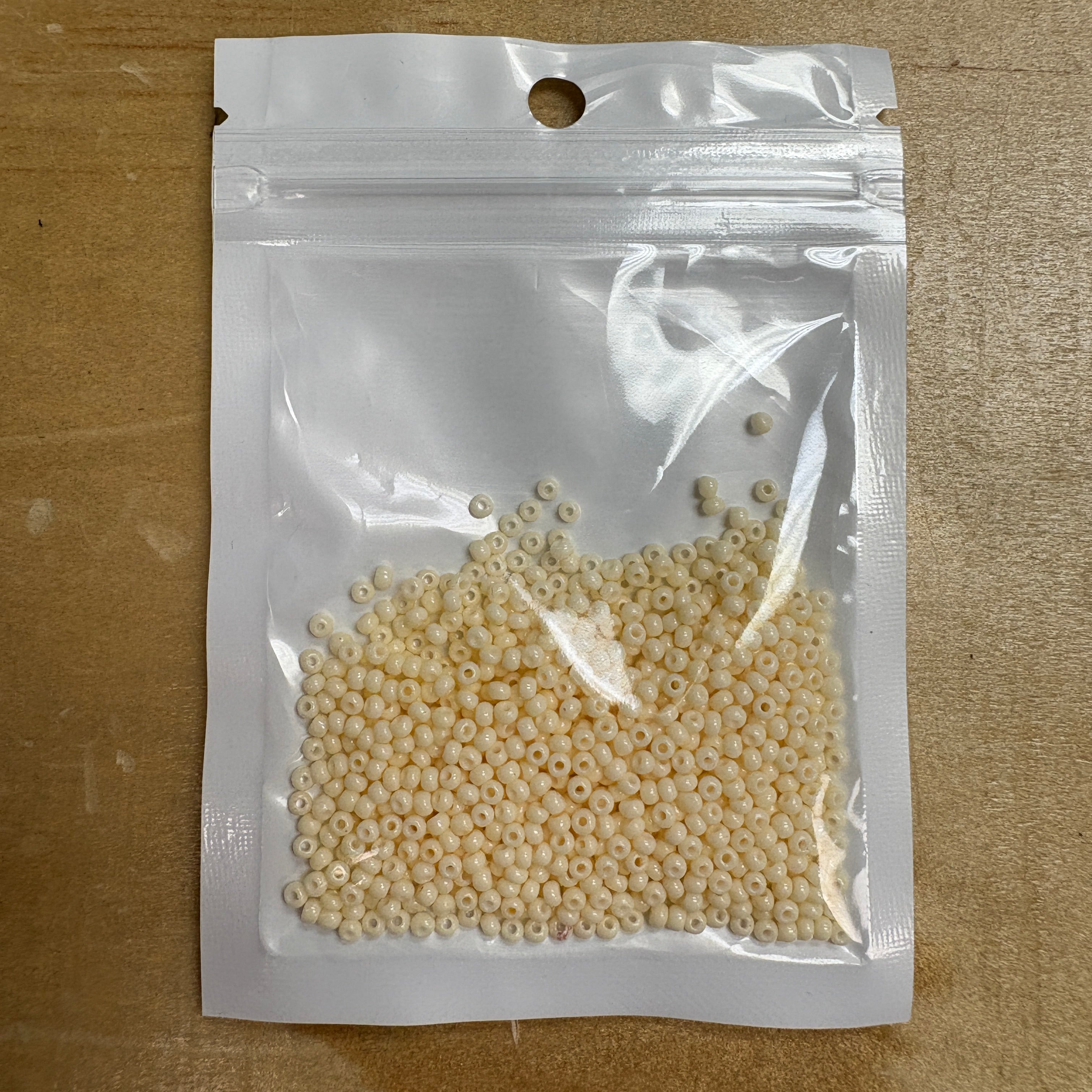 2mm Glass Seed Beads Size 12/0 - Ivory