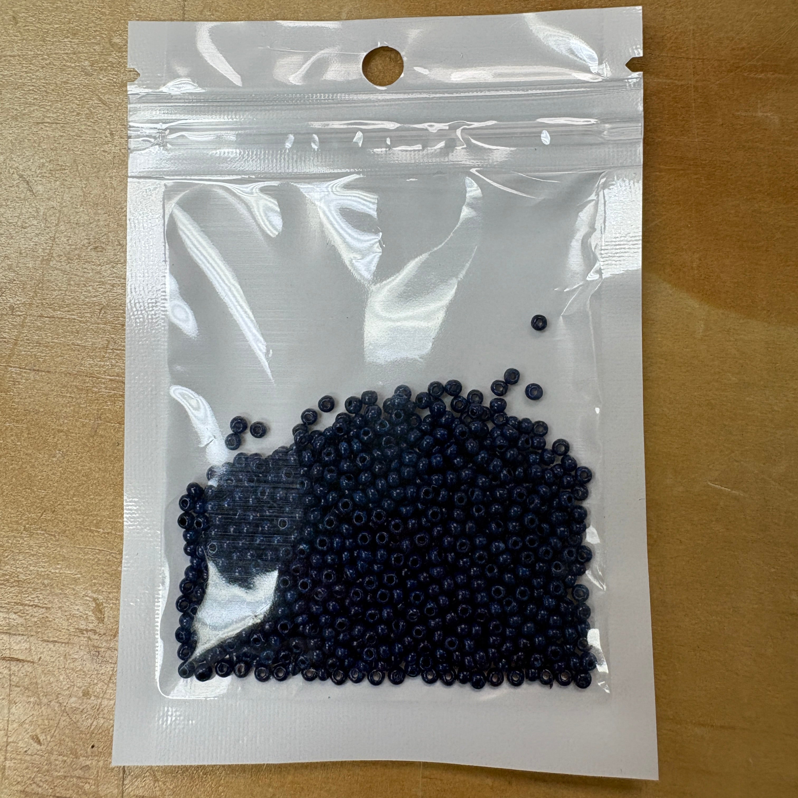 2mm Glass Seed Beads Size 12/0 - Navy