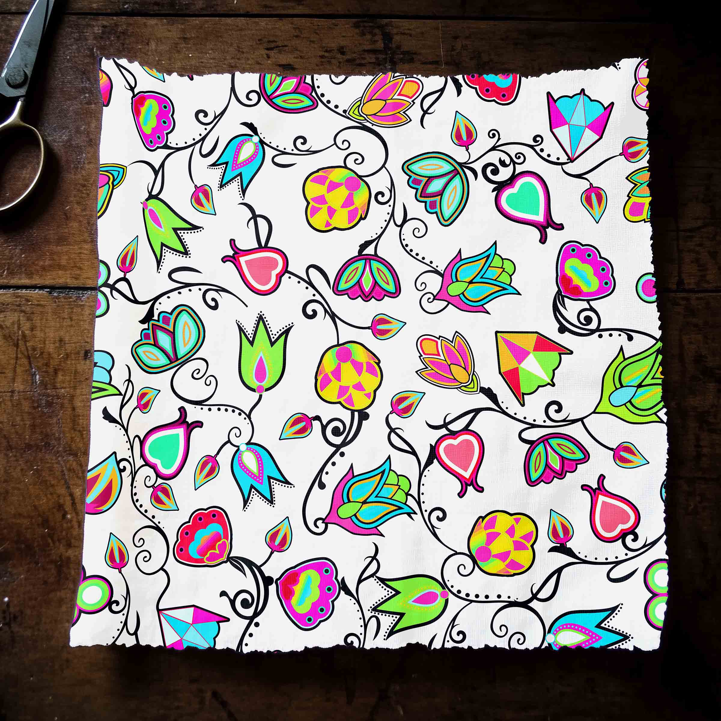 Indigenous Paisley White Cotton Poplin