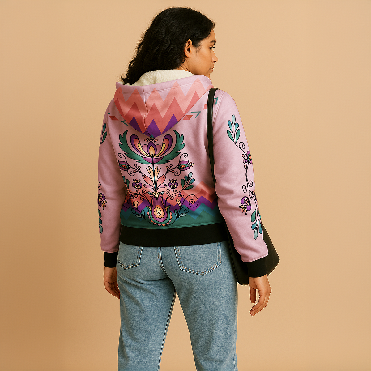 Cedar Wind Bloom Women's Sherpa Hoodie