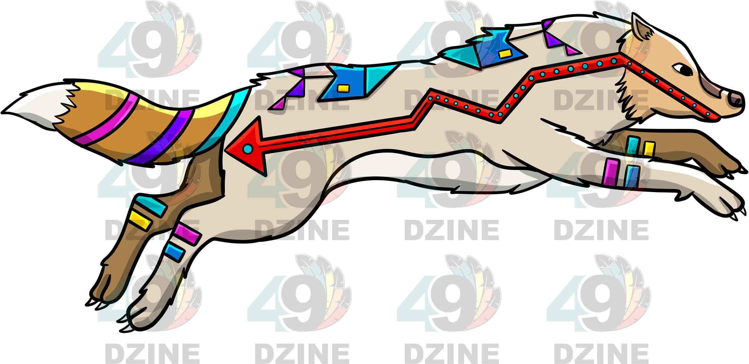 Wolf 1 Colored UV Sticker