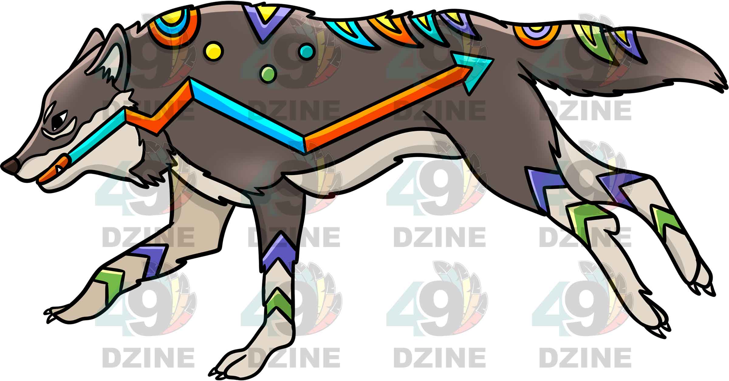 Wolf 2 Colored UV Sticker