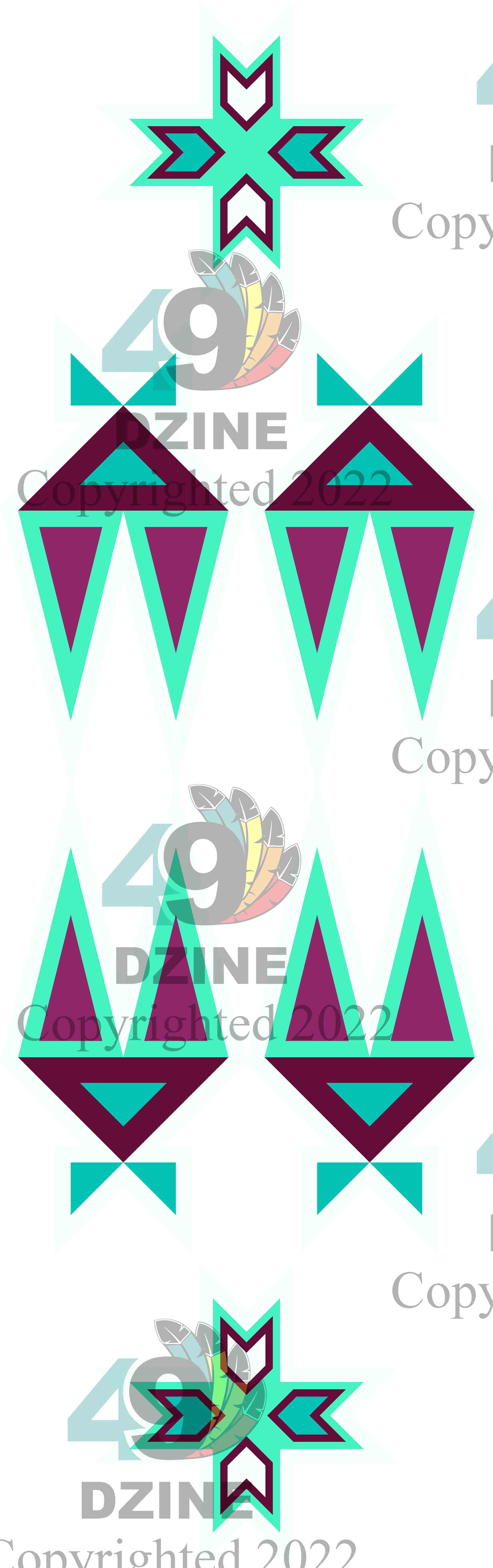 11-inch Geometric Transfer Four Directions Lodges