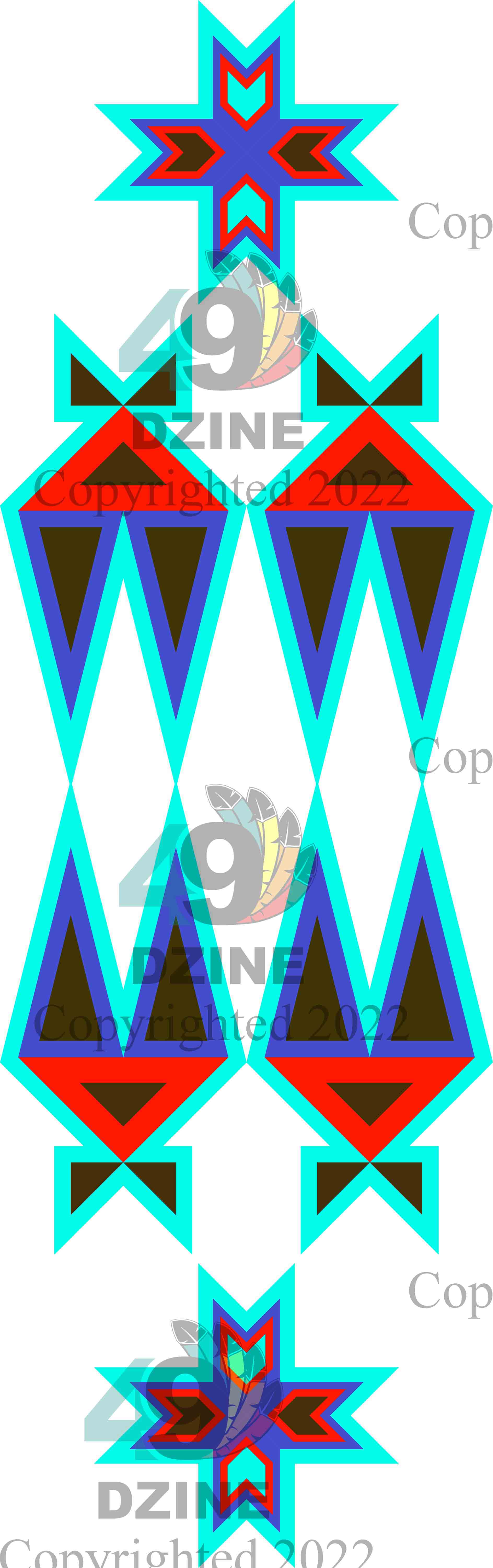 11-inch Geometric Transfer Four Directions Lodges