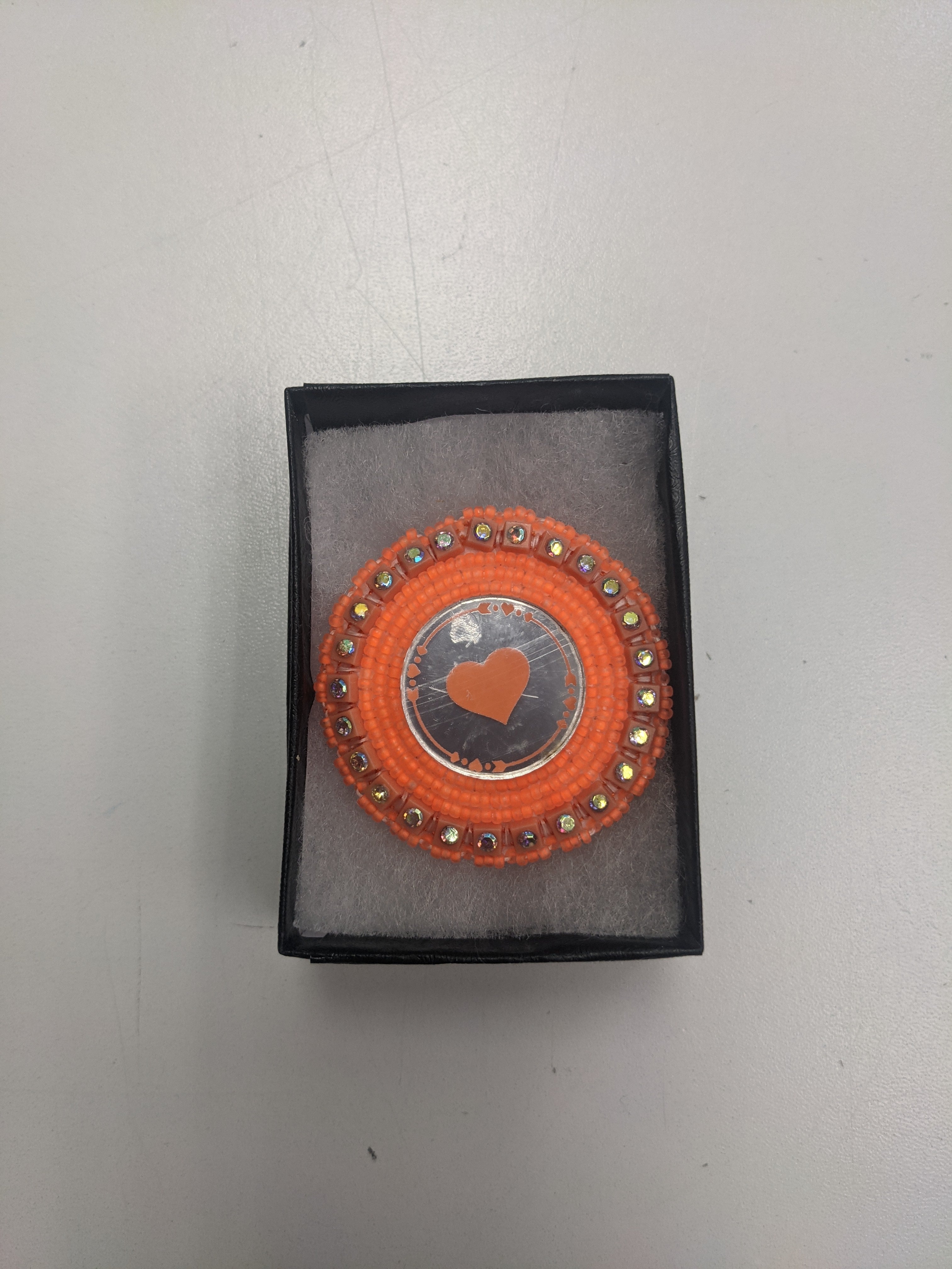 Cheryl Crowchief Beaded Pins and Keychains - Orange Themed