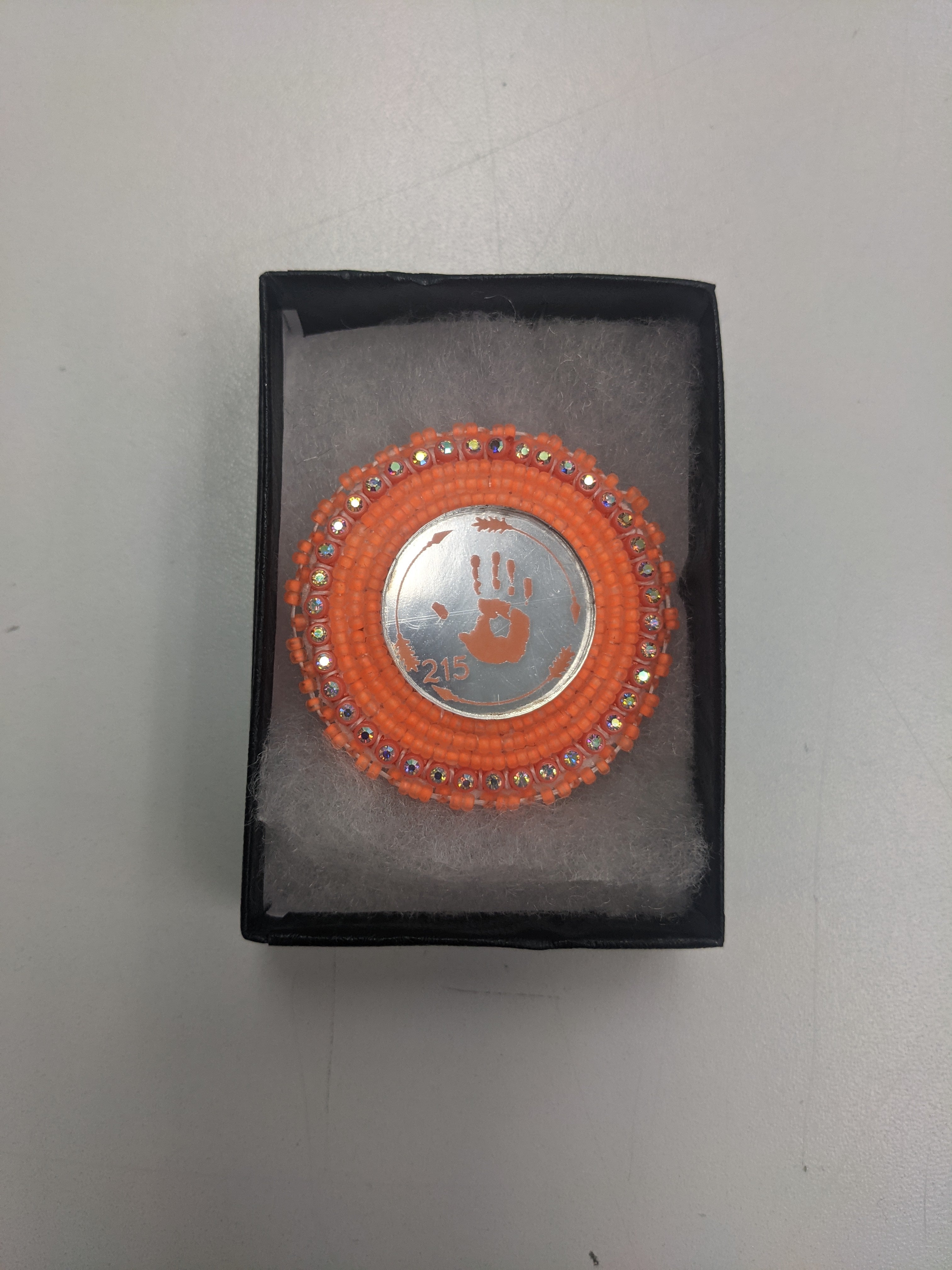 Cheryl Crowchief Beaded Pins and Keychains - Orange Themed