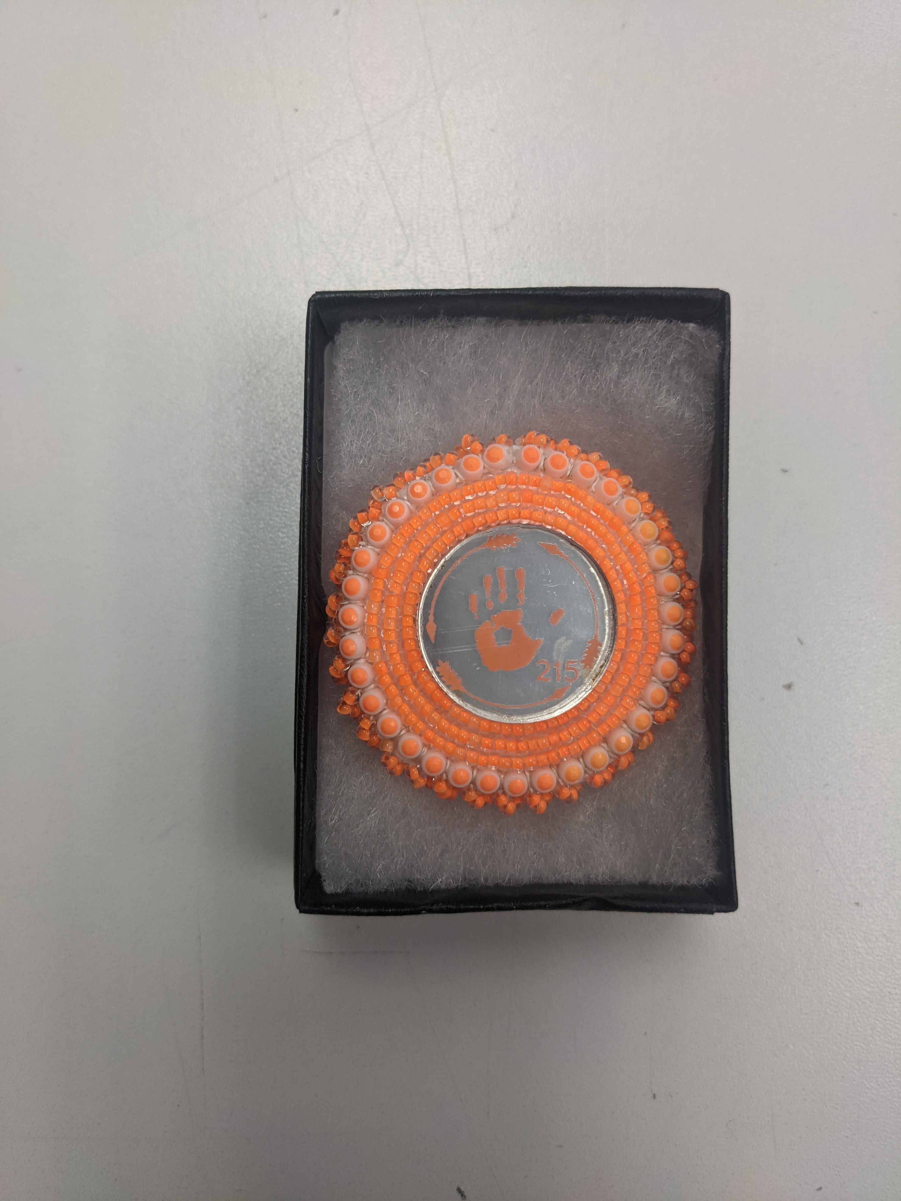 Cheryl Crowchief Beaded Pins and Keychains - Orange Themed