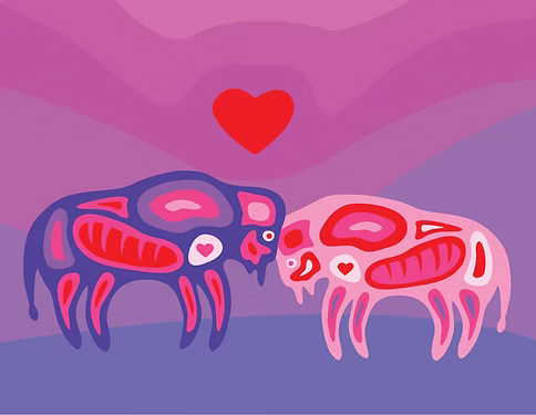 Bada Jean Buffalo Love Greeting Card