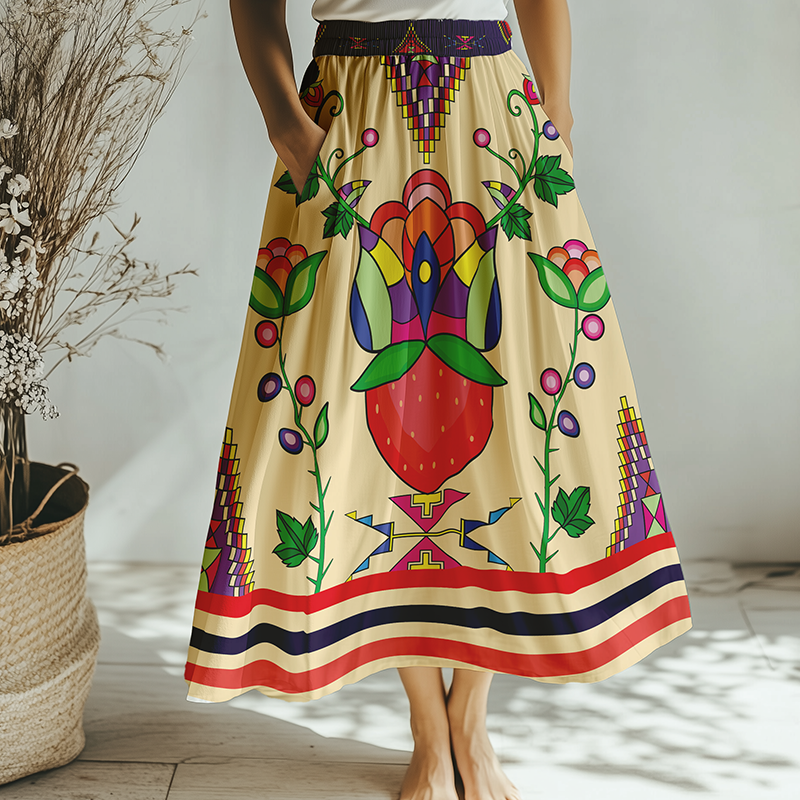 Heartberry Bloom Cream Skirt