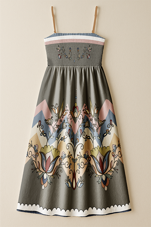 Thunder Mesa Petals Earthy Smock Top Dress