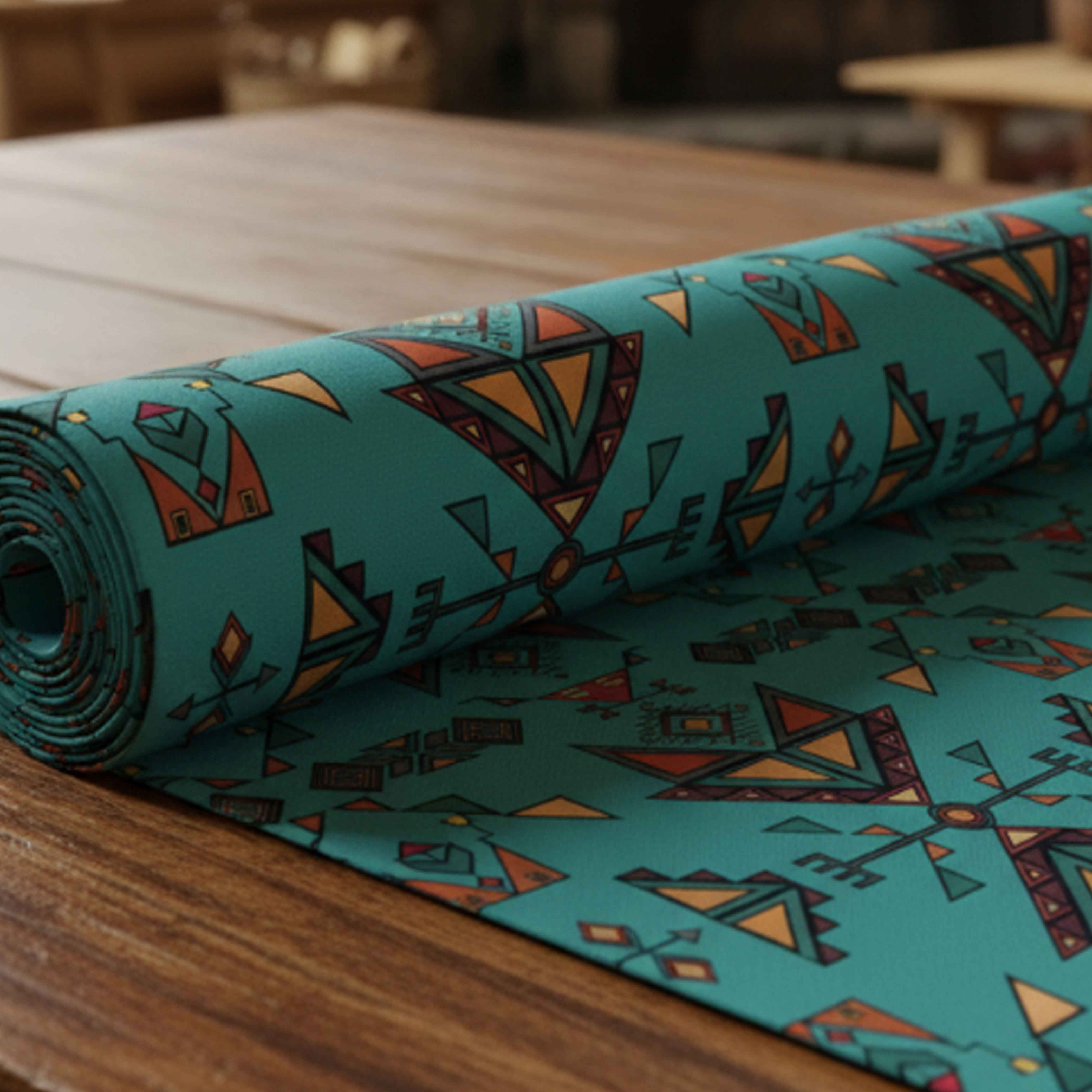 Arrow Dawn Turquoise Cotton Poplin