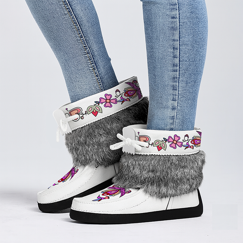 Frosted Leaf Spirit Leather MocLux Ankle with Fur