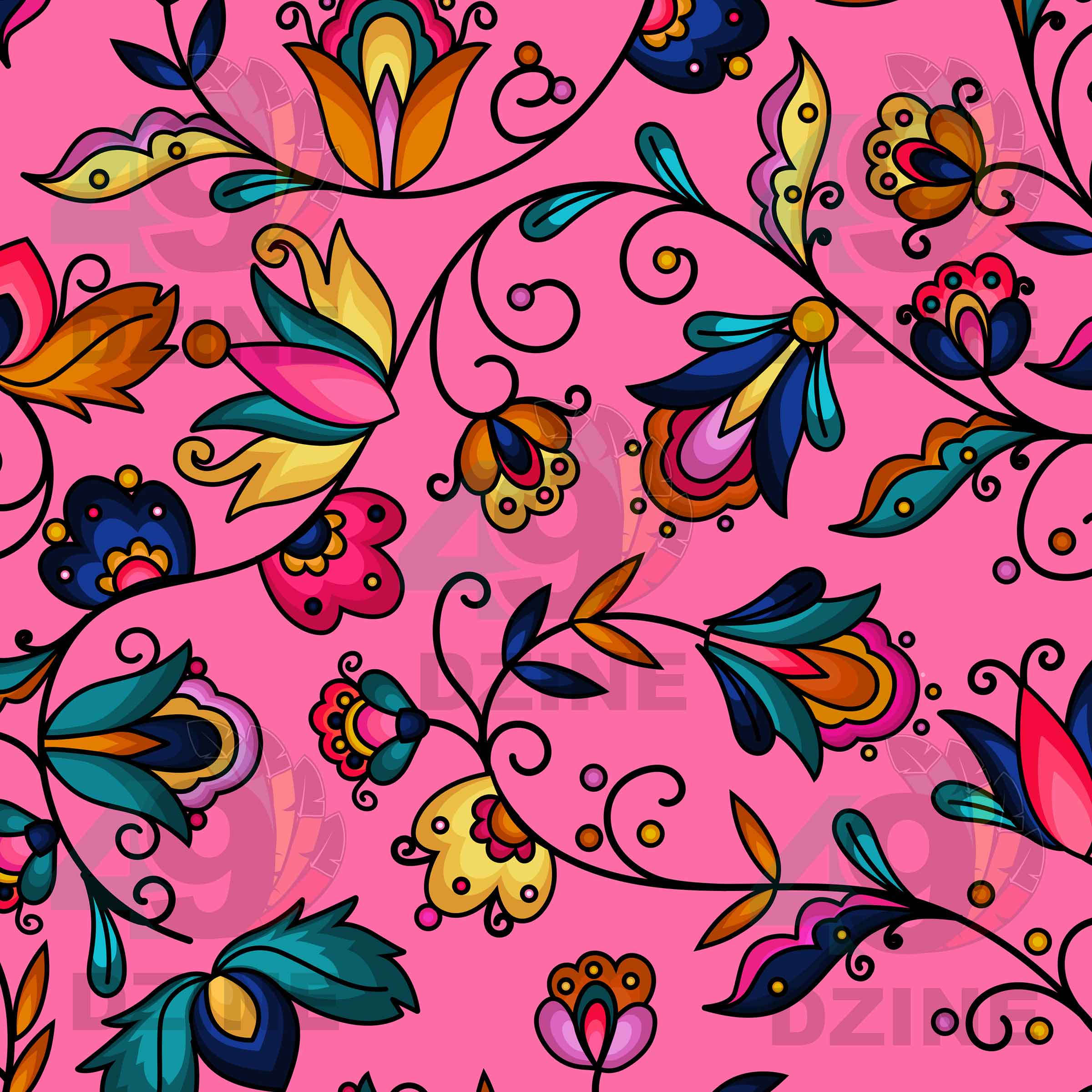 Copper Prairie Petals Pink Cotton Poplin