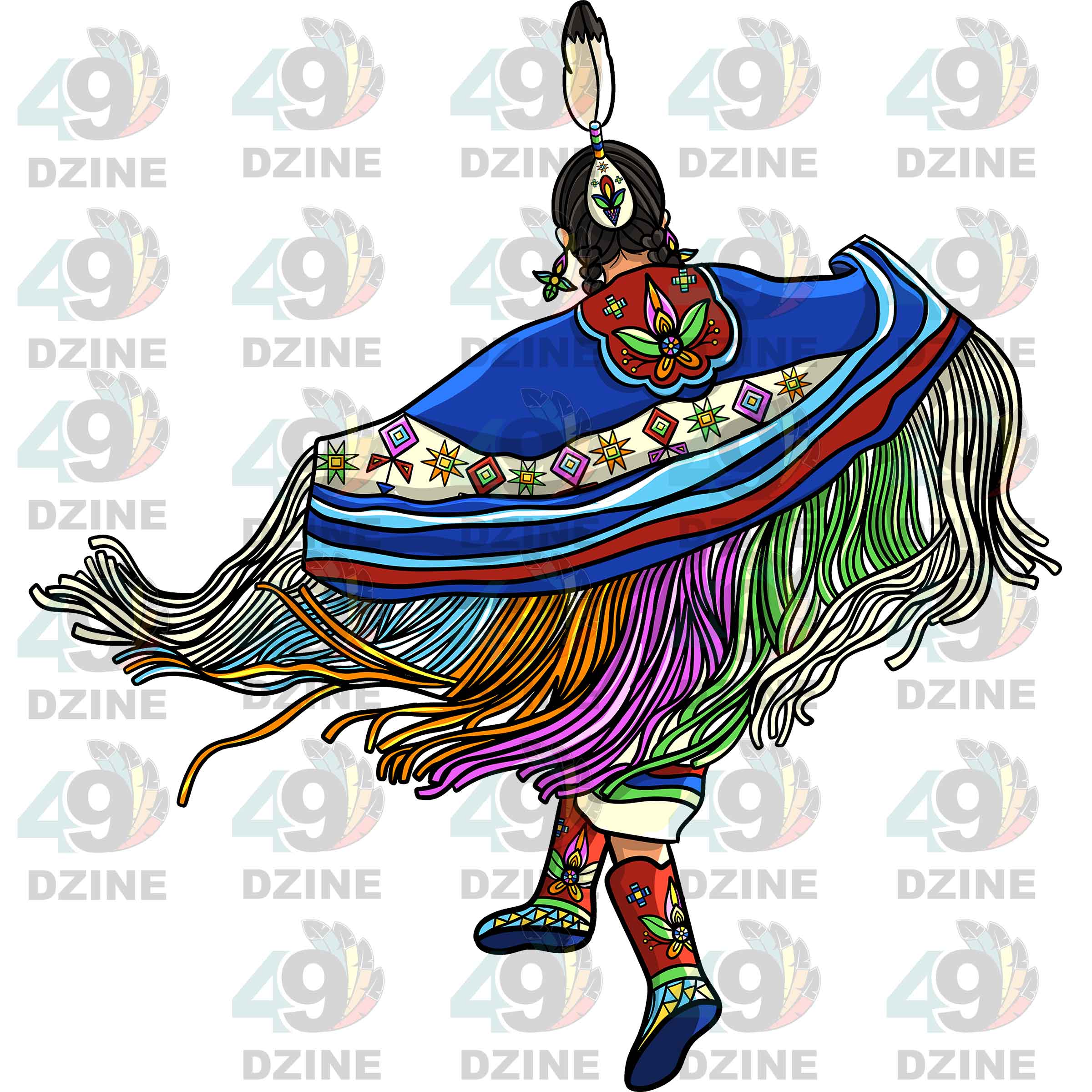 Fancy Shawl Dancer 6 UV Sticker