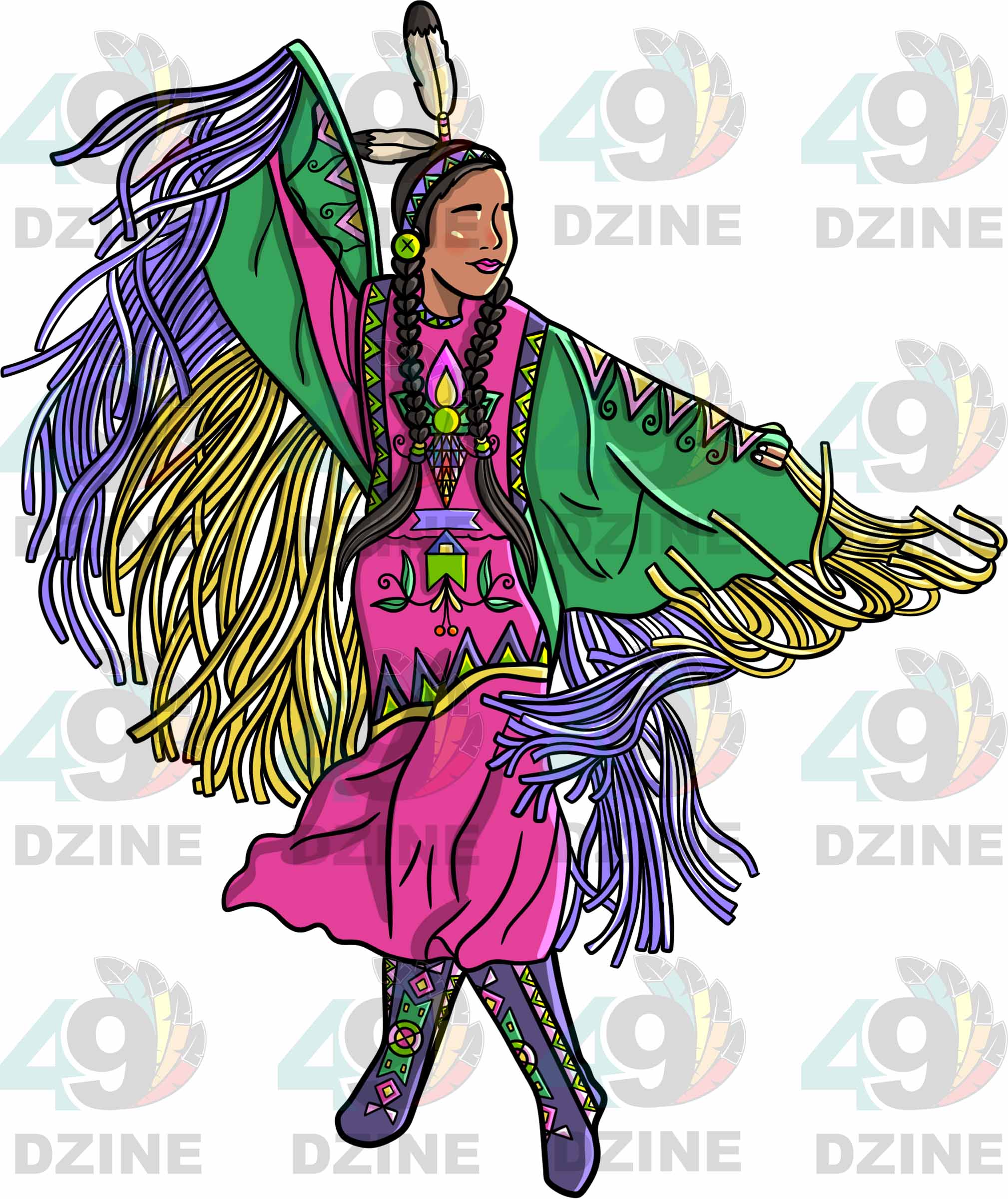 Fancy Shawl Dancer 7 UV Sticker
