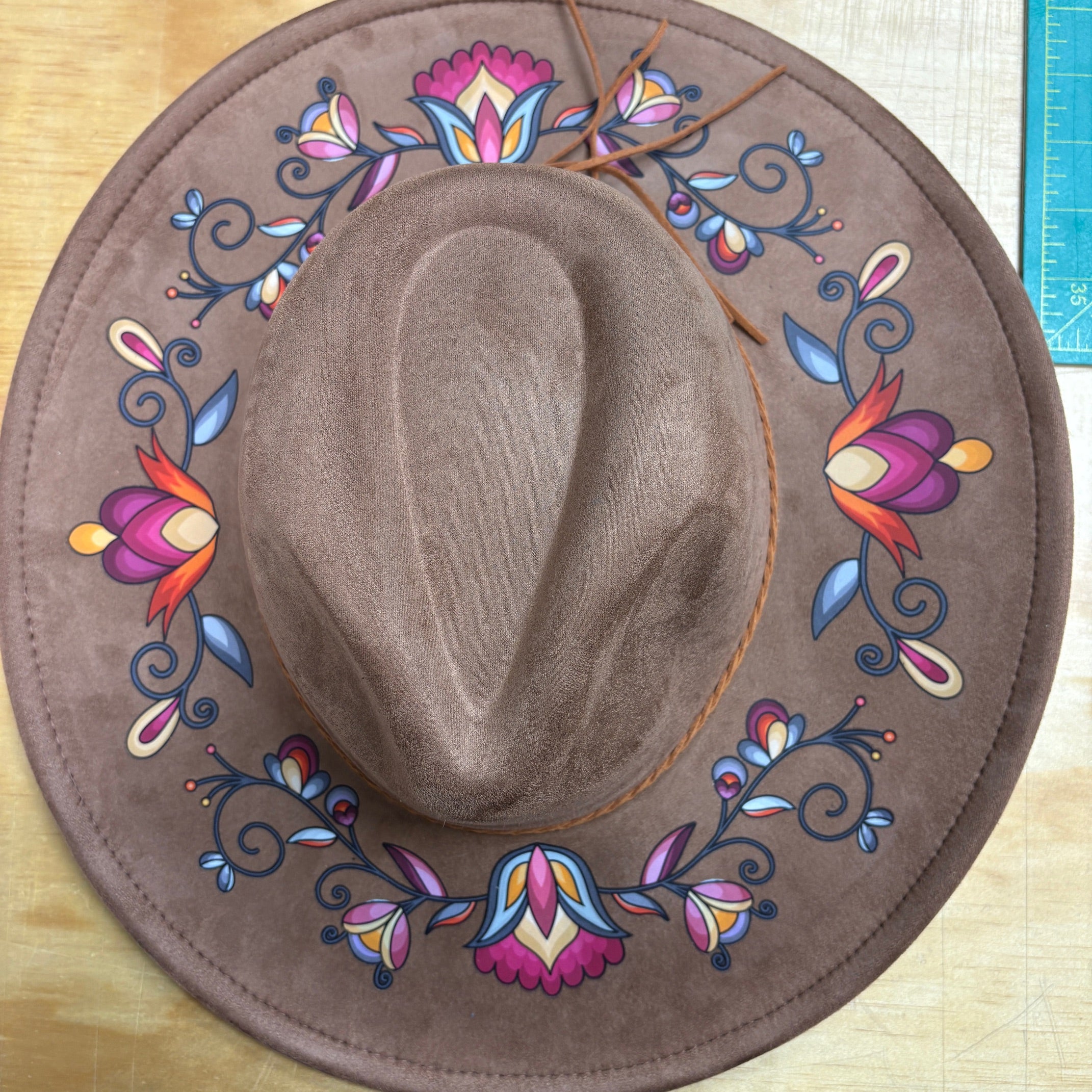 Crimson Drift Petals Fedora Hat