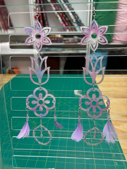 Handmade Long Acrylic Earrings