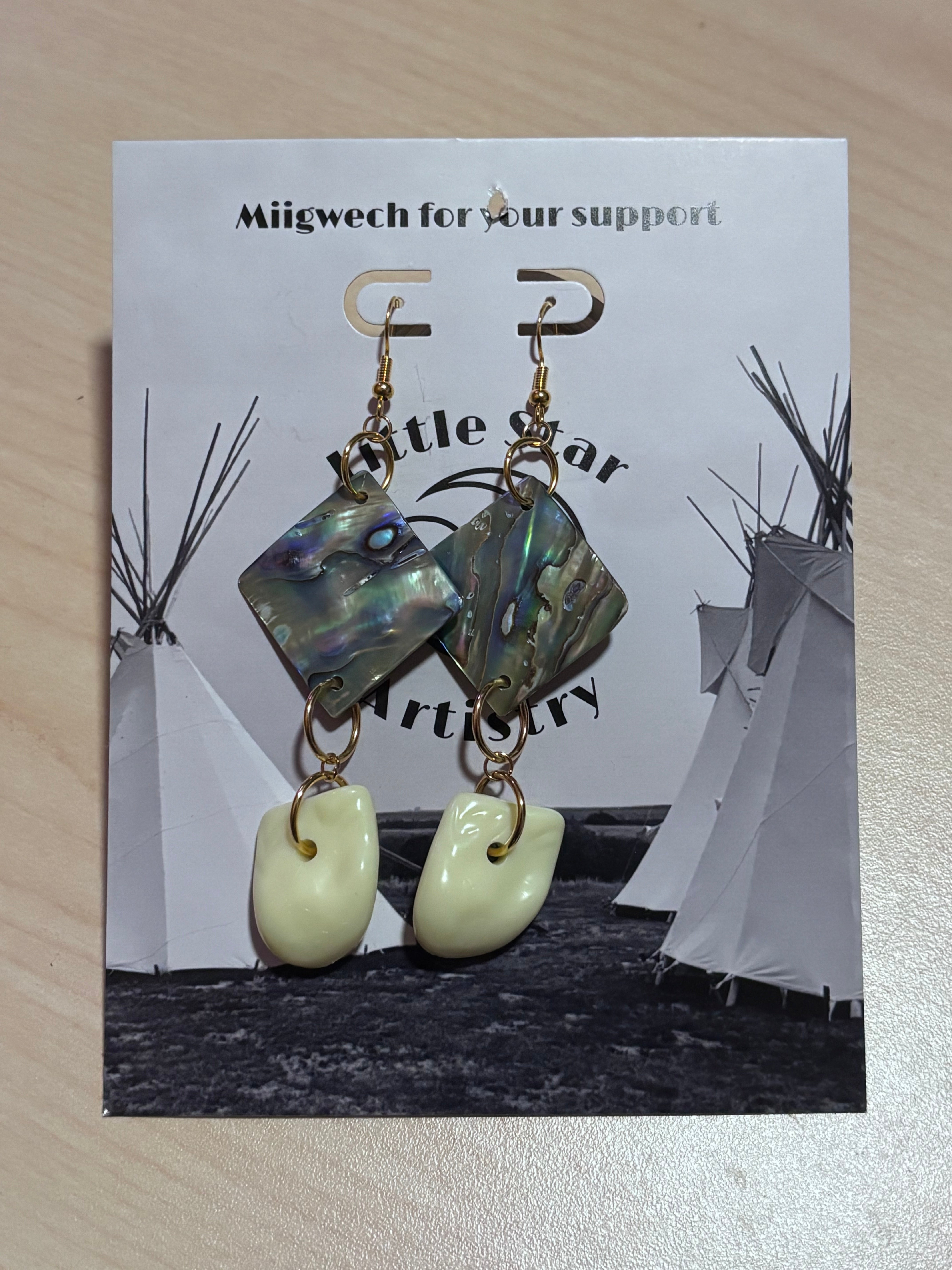 Dorienne Proulx Abalone Faux Elk Tooth