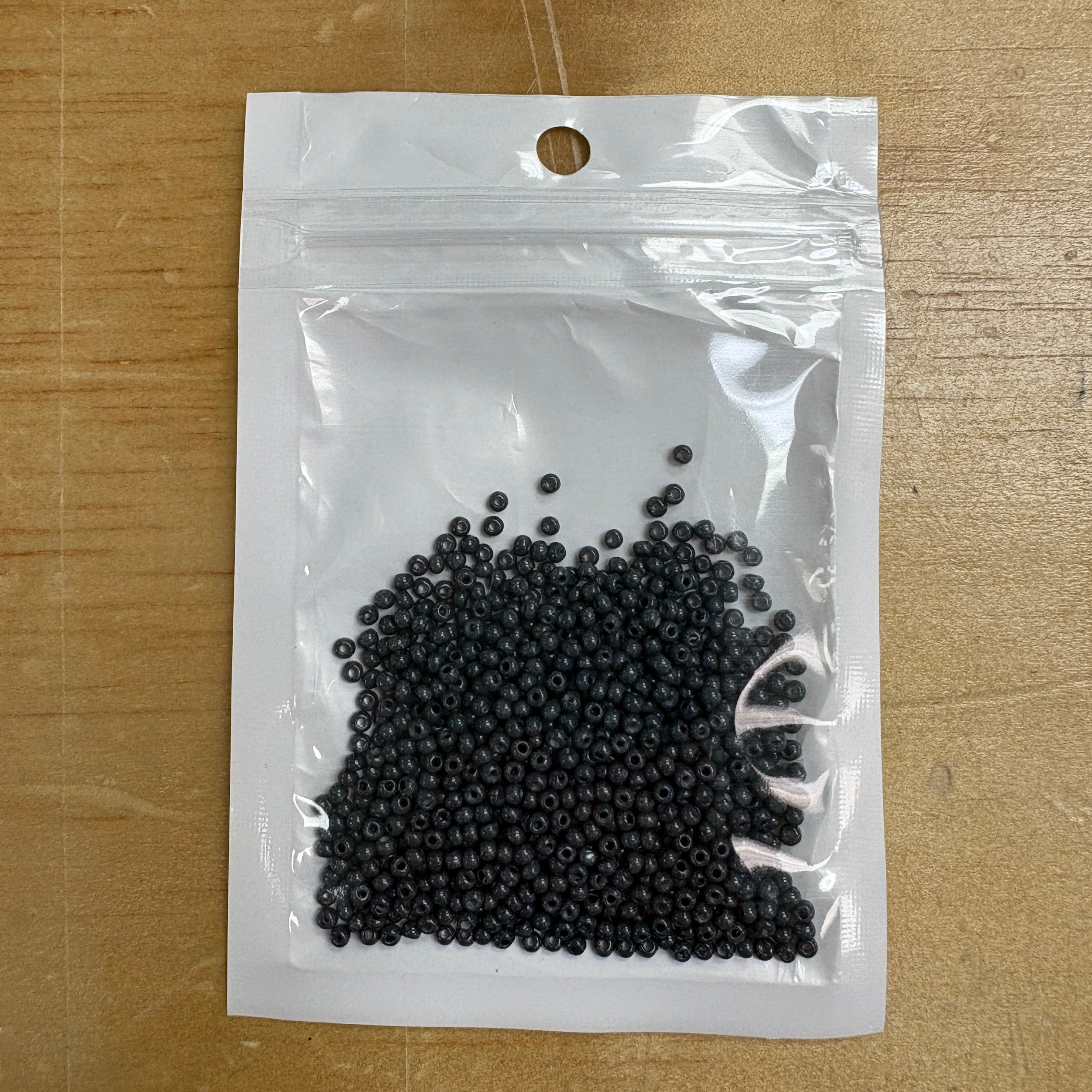 2mm Glass Seed Beads Size 12/0 - Steel