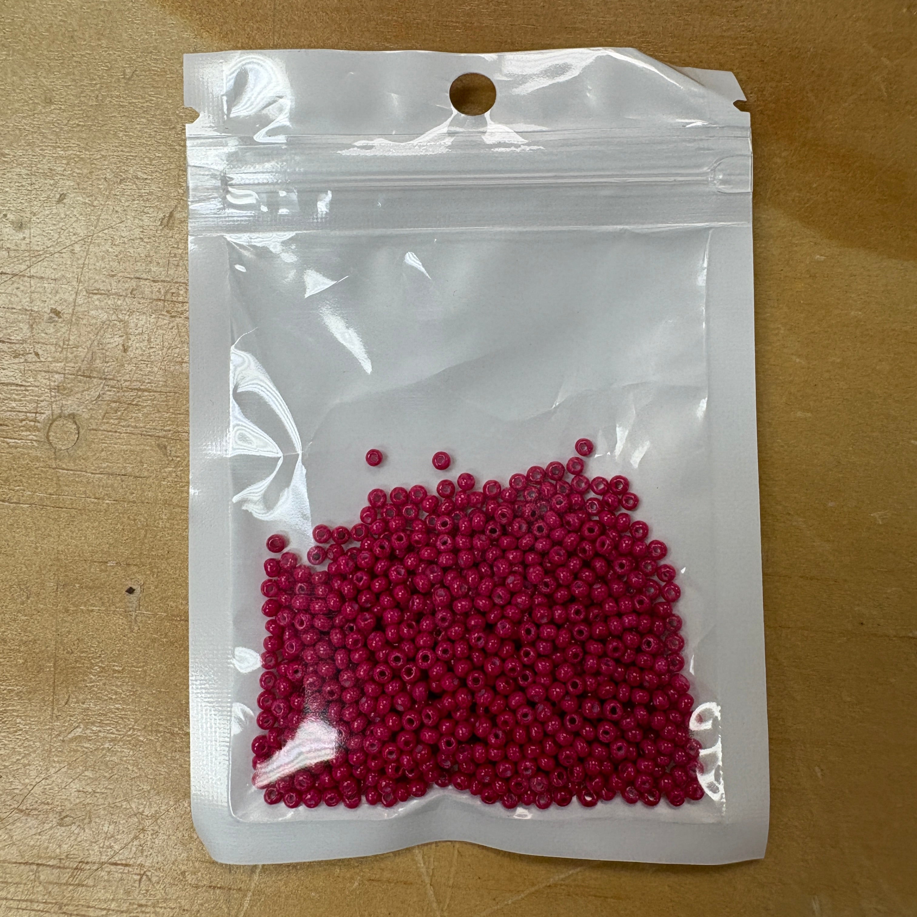 2mm Glass Seed Beads Size 12/0 - Magenta