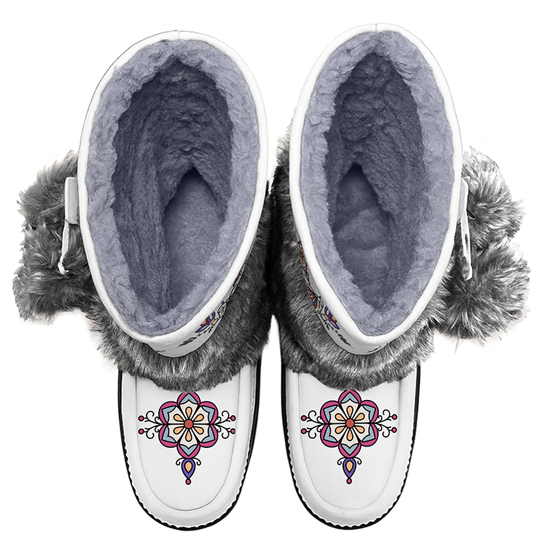 Aurora Petal Glow Real Leather MocLux Calf with Fur