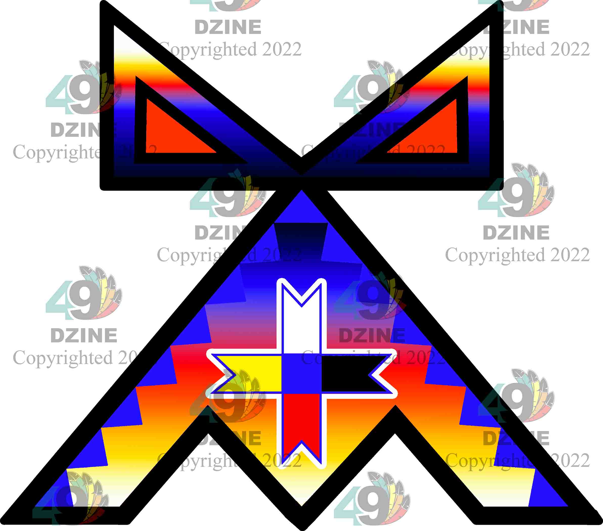 14-inch Geometric Transfer Rainbow Lodge